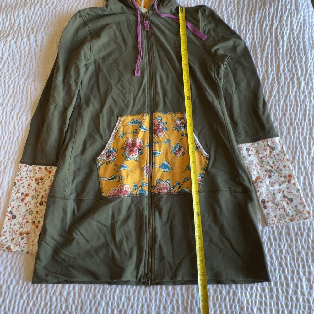 Matilda Jane Sweater Womens M Green Hooded Full Zip Lined Pockets Stretch - Picture 2 of 7